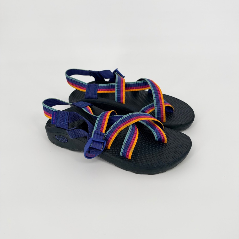Chaco Z Cloud 2 Sandals Womens 8 Multi Color Rainbow Striped Hiking Gorpcore